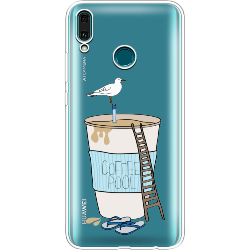 Прозрачный чехол Uprint Huawei Y9 2019 Segull in Cofee Pool