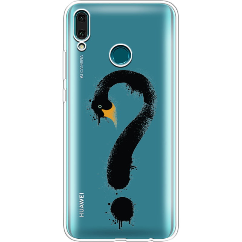 Прозрачный чехол Uprint Huawei Y9 2019 Swan question