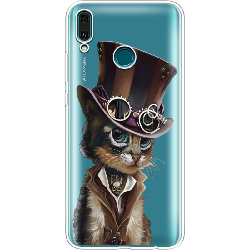 Прозрачный чехол Uprint Huawei Y9 2019 Steampunk Cat