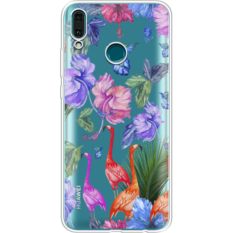 Прозрачный чехол Uprint Huawei Y9 2019 Flamingo