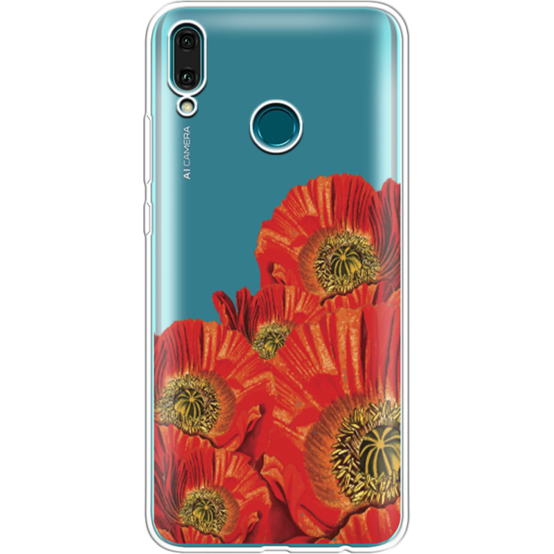 Прозрачный чехол Uprint Huawei Y9 2019 Red Poppies