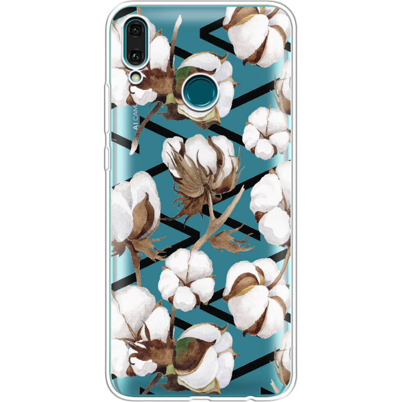 Прозрачный чехол Uprint Huawei Y9 2019 Cotton flowers