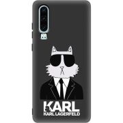 Черный чехол Uprint Huawei P30 Cat in Black