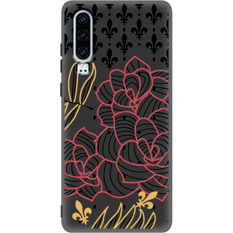 Черный чехол Uprint Huawei P30 FranceFlowers