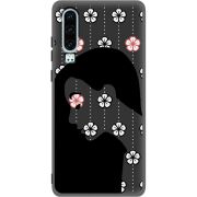 Черный чехол Uprint Huawei P30 Flower Hair