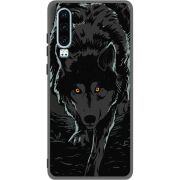 Черный чехол Uprint Huawei P30 Wolf