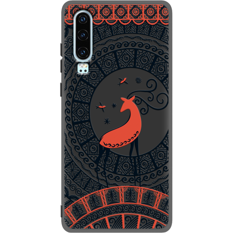 Черный чехол Uprint Huawei P30 Ornament