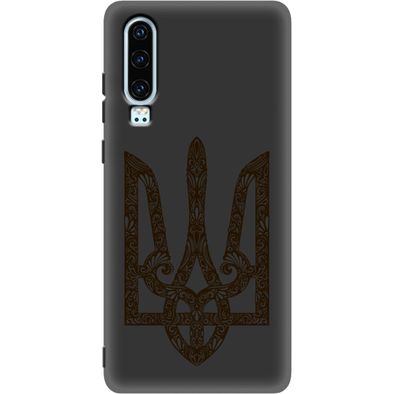 Черный чехол Uprint Huawei P30 Ukrainian Trident