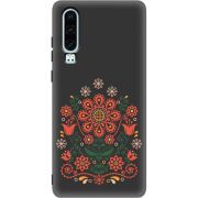 Черный чехол Uprint Huawei P30 Ukrainian Ornament