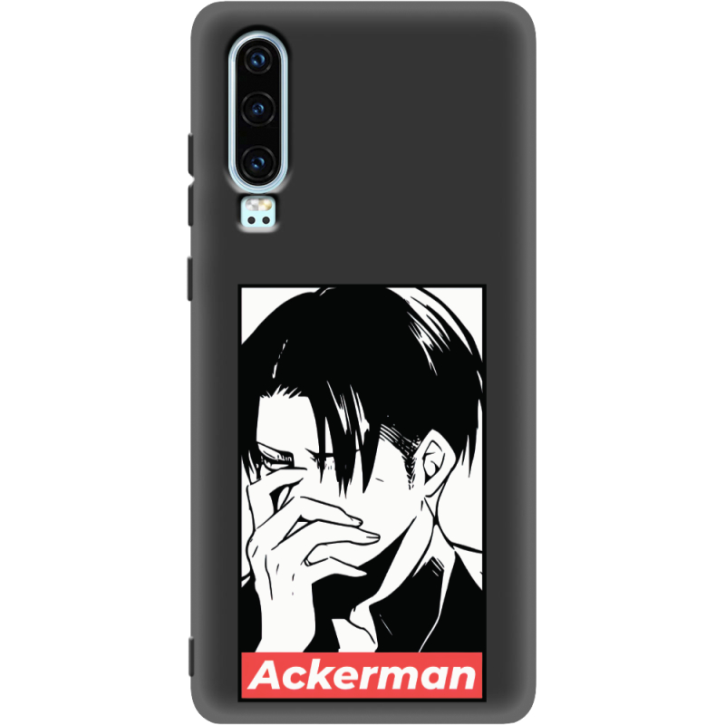 Черный чехол Uprint Huawei P30 Attack On Titan - Ackerman