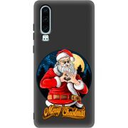 Черный чехол Uprint Huawei P30 Cool Santa