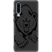 Черный чехол Uprint Huawei P30 Grizzly Bear