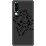 Черный чехол Uprint Huawei P30 Skull and Roses