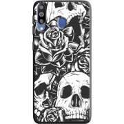 Черный чехол Uprint Samsung M305 Galaxy M30 Skull and Roses