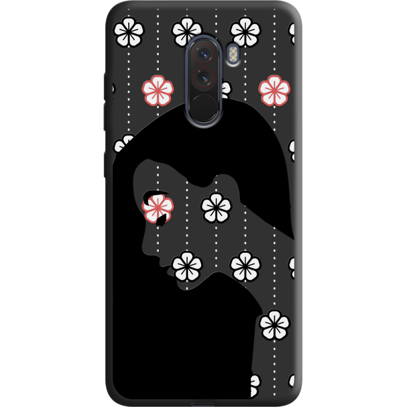 Черный чехол Uprint Xiaomi Pocophone F1 Flower Hair