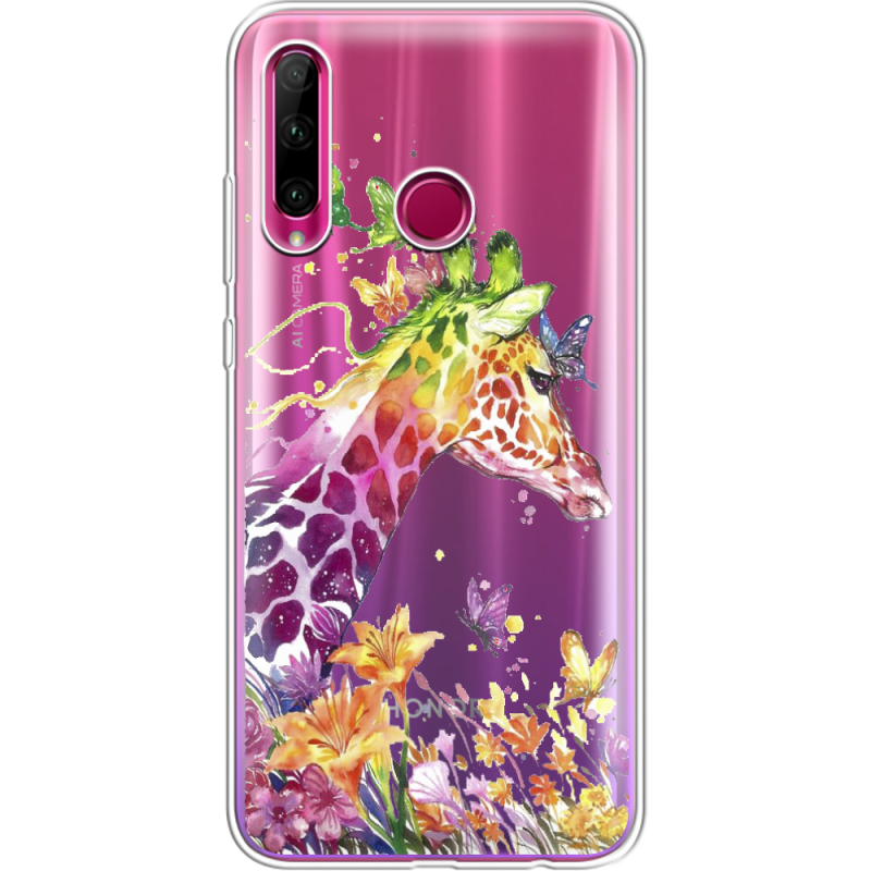 Прозрачный чехол Uprint Honor 10i Colorful Giraffe