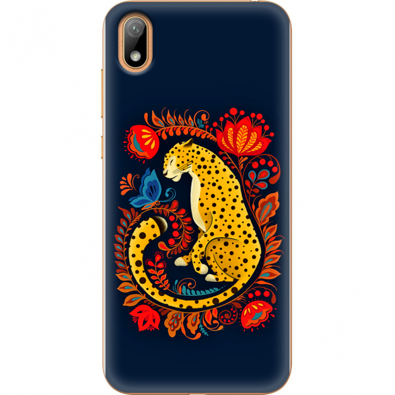 Чехол U-print Huawei Y5 2019 Petrykivka Leopard