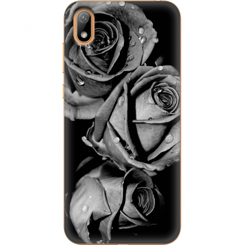 Чехол U-print Huawei Y5 2019 Black and White Roses