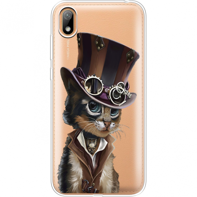 Прозрачный чехол Uprint Huawei Y5 2019 Steampunk Cat