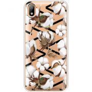 Прозрачный чехол Uprint Huawei Y5 2019 Cotton flowers