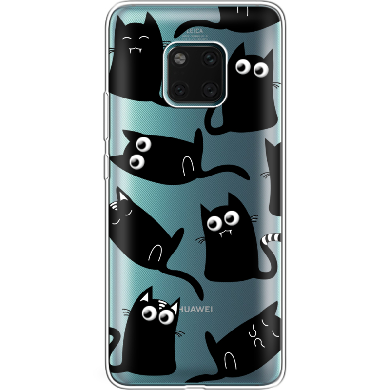 Прозрачный чехол Uprint Huawei Mate 20 Pro с 3D-глазками Black Kitty