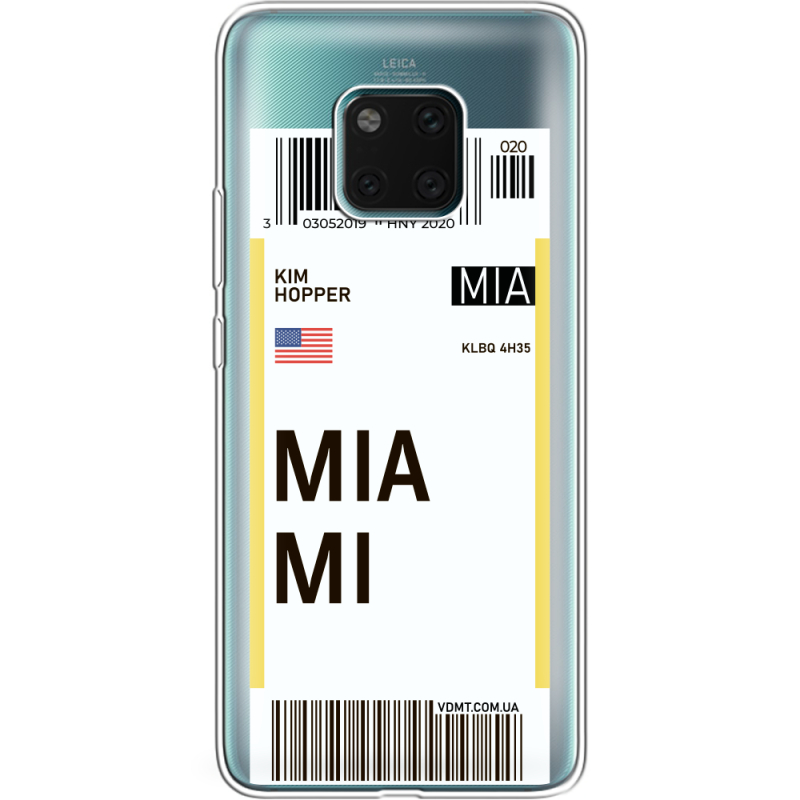 Прозрачный чехол Uprint Huawei Mate 20 Pro Ticket Miami