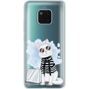 Прозрачный чехол Uprint Huawei Mate 20 Pro Cat Style