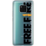 Прозрачный чехол Uprint Huawei Mate 20 Pro Free Fire Black Logo