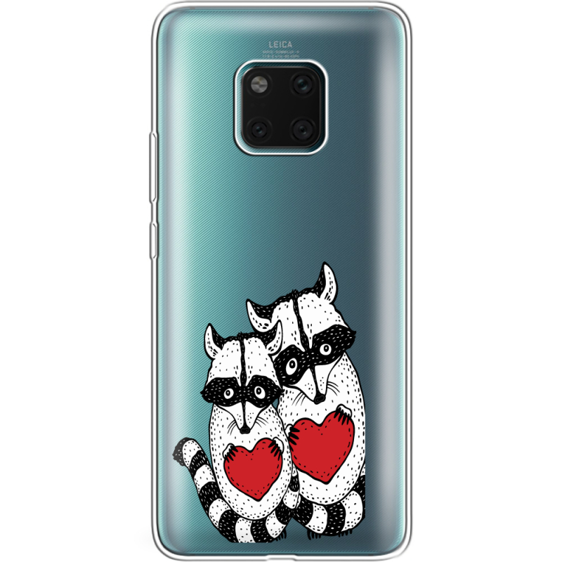 Прозрачный чехол Uprint Huawei Mate 20 Pro Raccoons in love