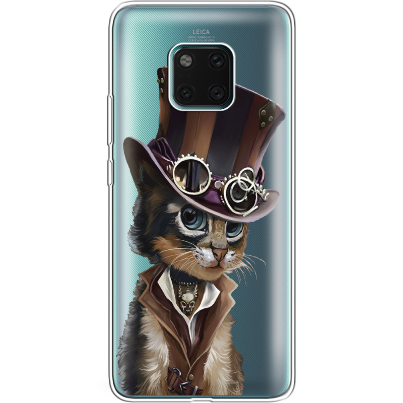 Прозрачный чехол Uprint Huawei Mate 20 Pro Steampunk Cat