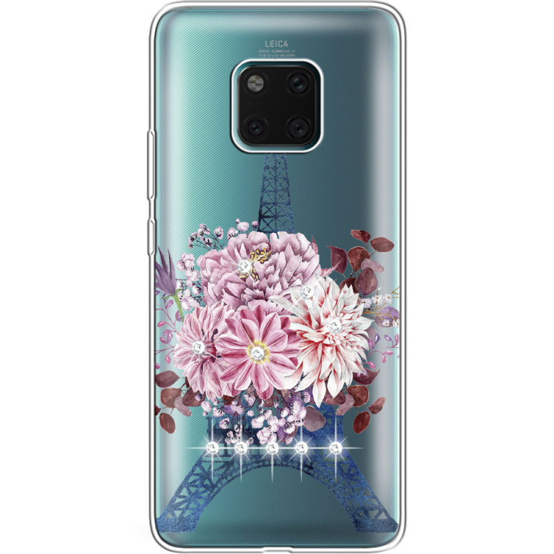 Чехол со стразами Huawei Mate 20 Pro Eiffel Tower