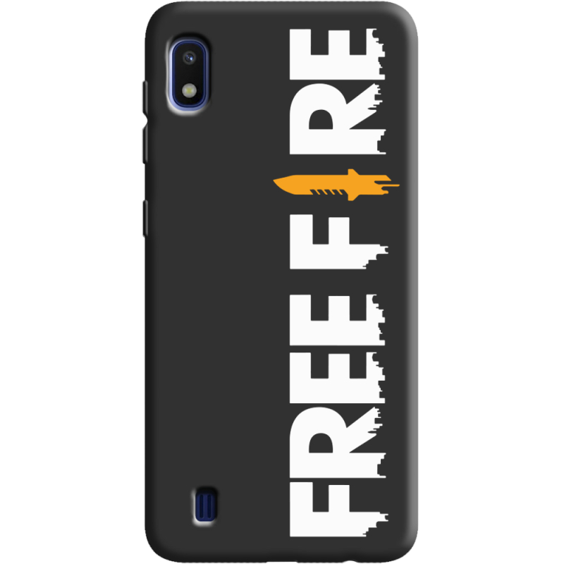 Черный чехол Uprint Samsung A105 Galaxy A10 Free Fire White Logo