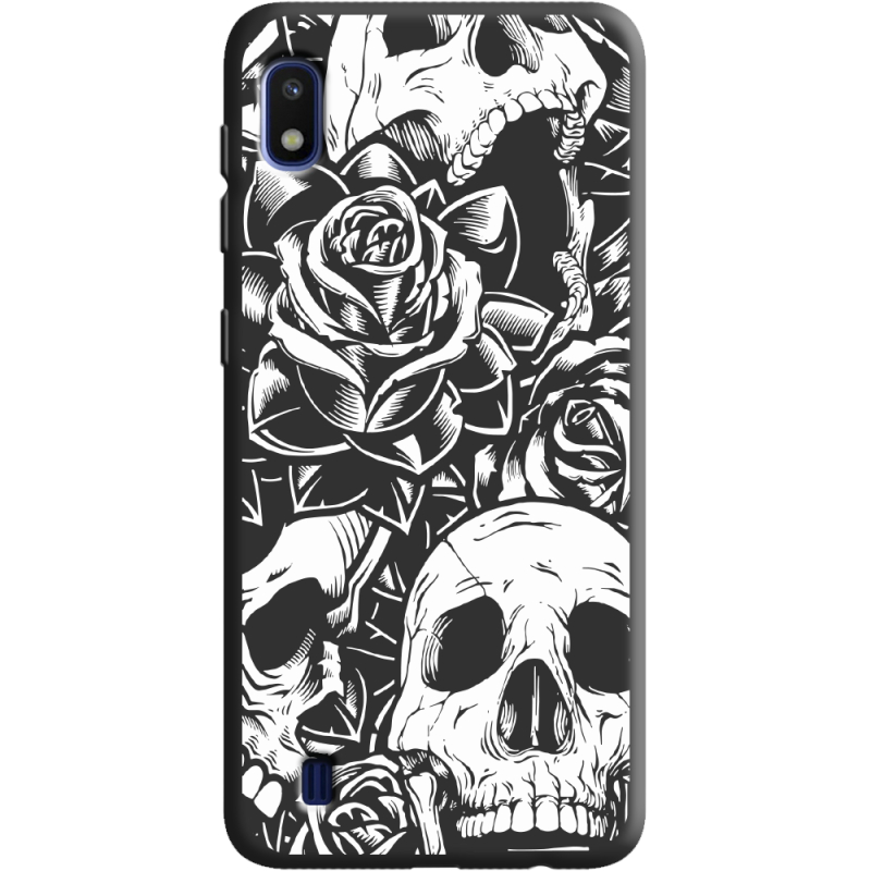 Черный чехол Uprint Samsung A105 Galaxy A10 Skull and Roses