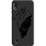 Черный чехол Uprint Samsung A105 Galaxy A10 Wolf and Raven