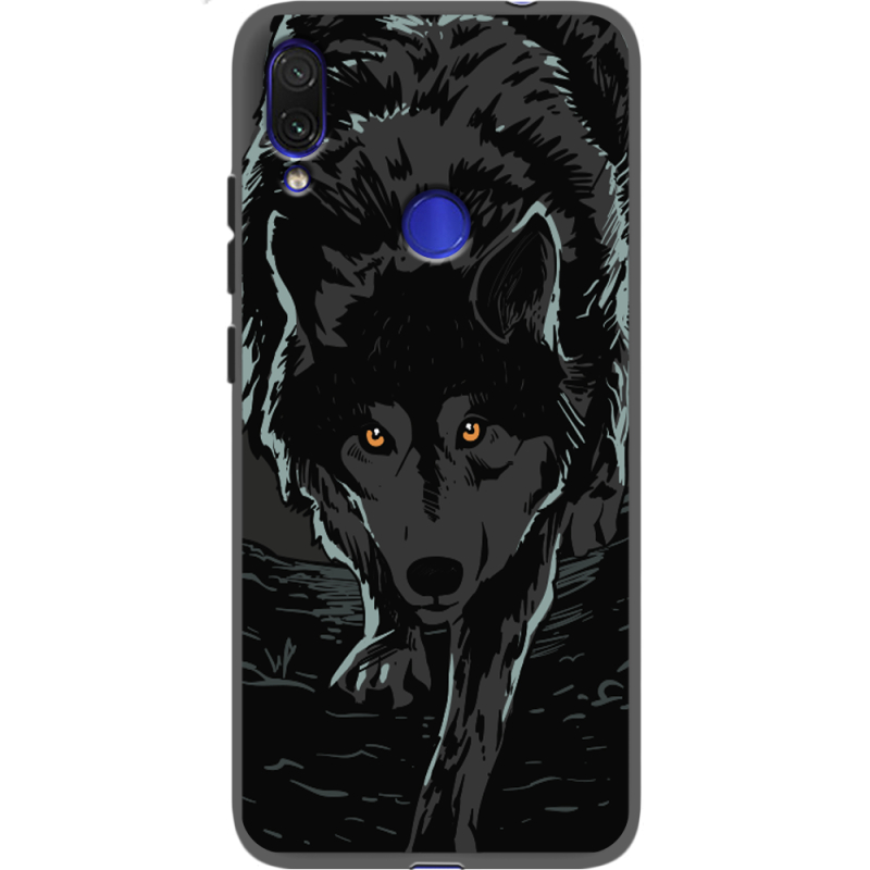 Черный чехол Uprint Xiaomi Redmi Note 7 Wolf