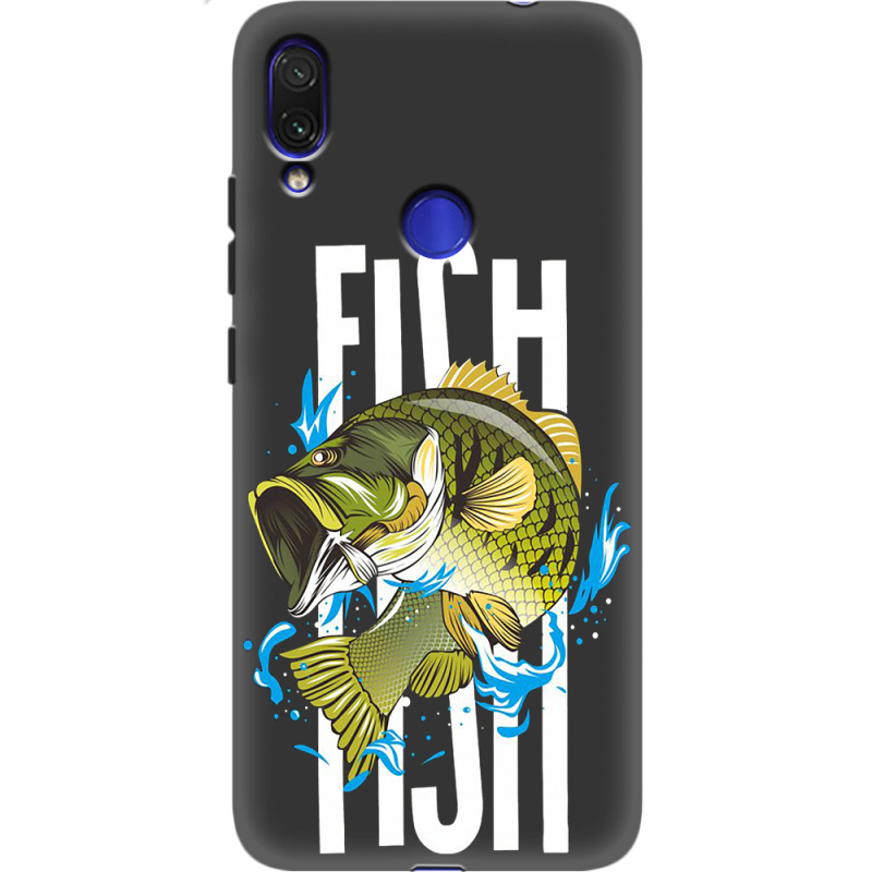 Черный чехол Uprint Xiaomi Redmi Note 7 Fish