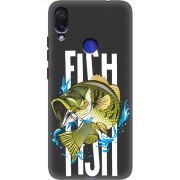 Черный чехол Uprint Xiaomi Redmi Note 7 Fish