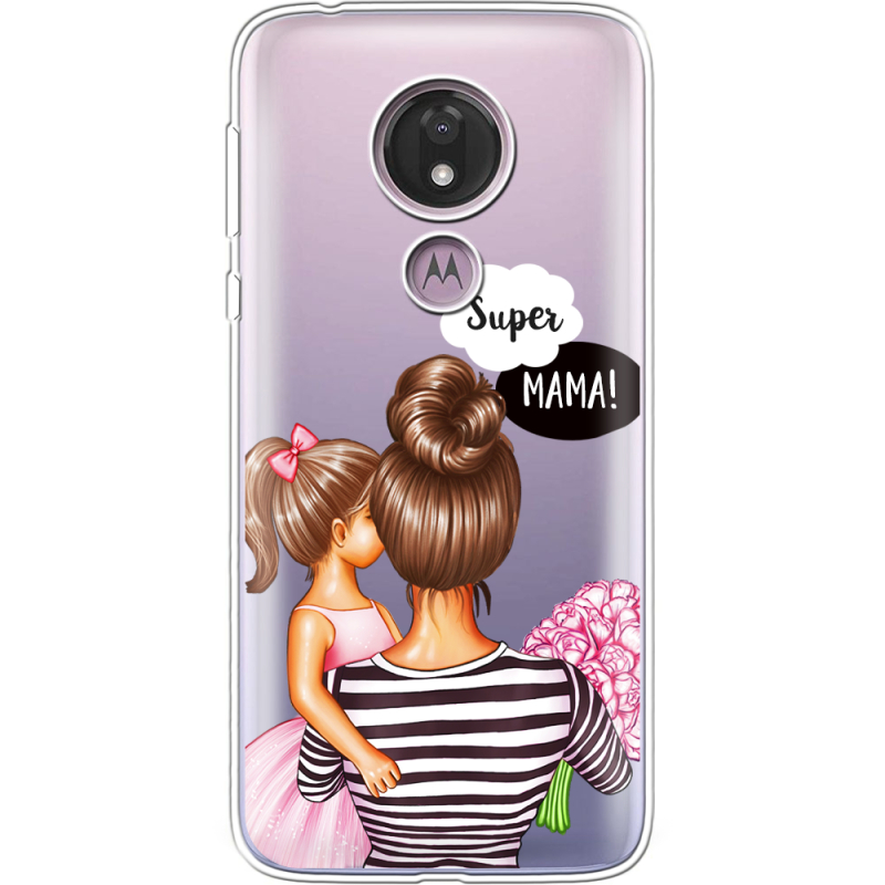 Прозрачный чехол Uprint Motorola Moto G7 Power XT1955 Super Mama and Daughter