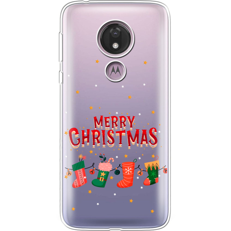 Прозрачный чехол Uprint Motorola Moto G7 Power XT1955 Merry Christmas