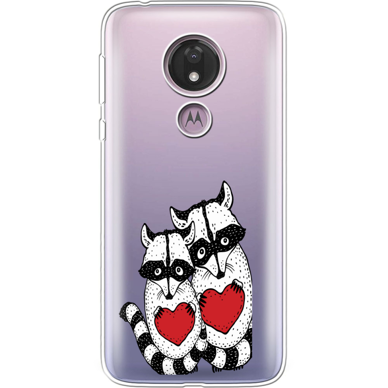 Прозрачный чехол Uprint Motorola Moto G7 Power XT1955 Raccoons in love