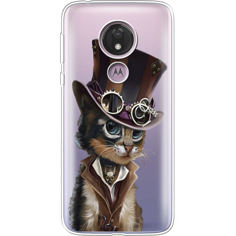 Прозрачный чехол Uprint Motorola Moto G7 Power XT1955 Steampunk Cat