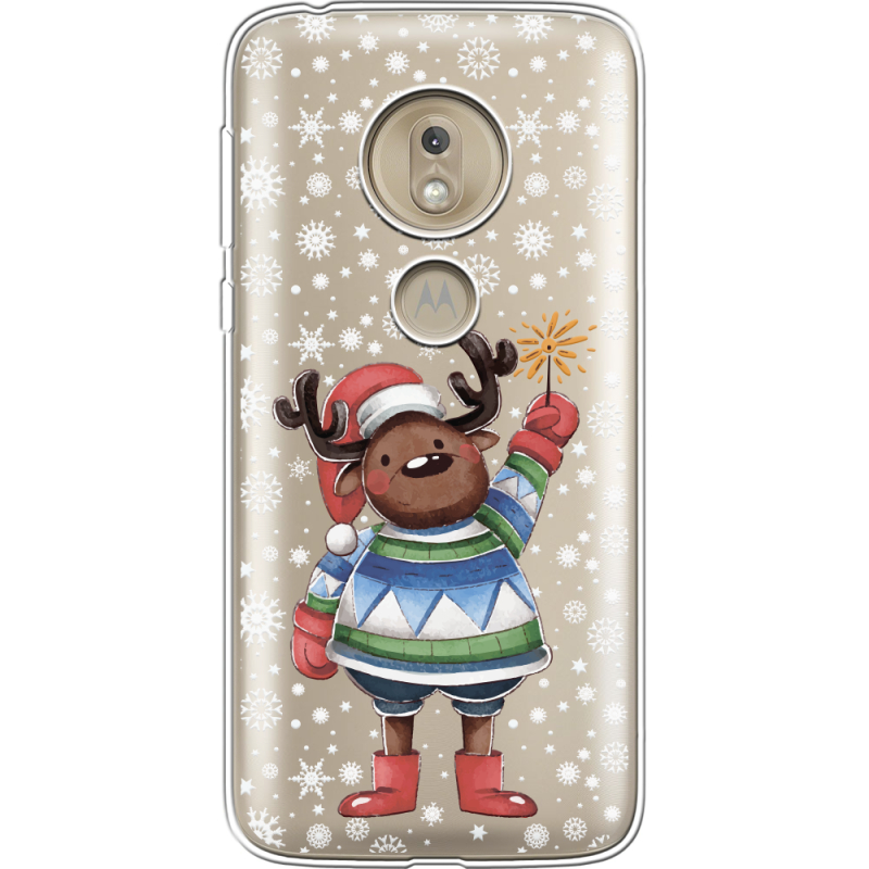 Прозрачный чехол Uprint Motorola Moto G7 Play XT1952 Christmas Deer with Snow