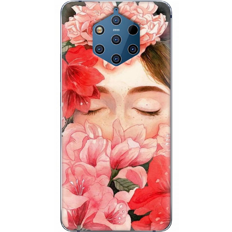 Чехол Uprint Nokia 9 Girl in Flowers