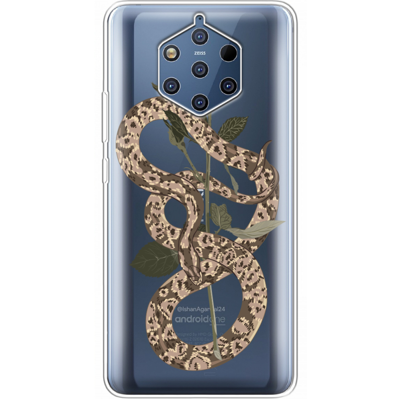 Прозрачный чехол Uprint Nokia 9 Glamor Snake