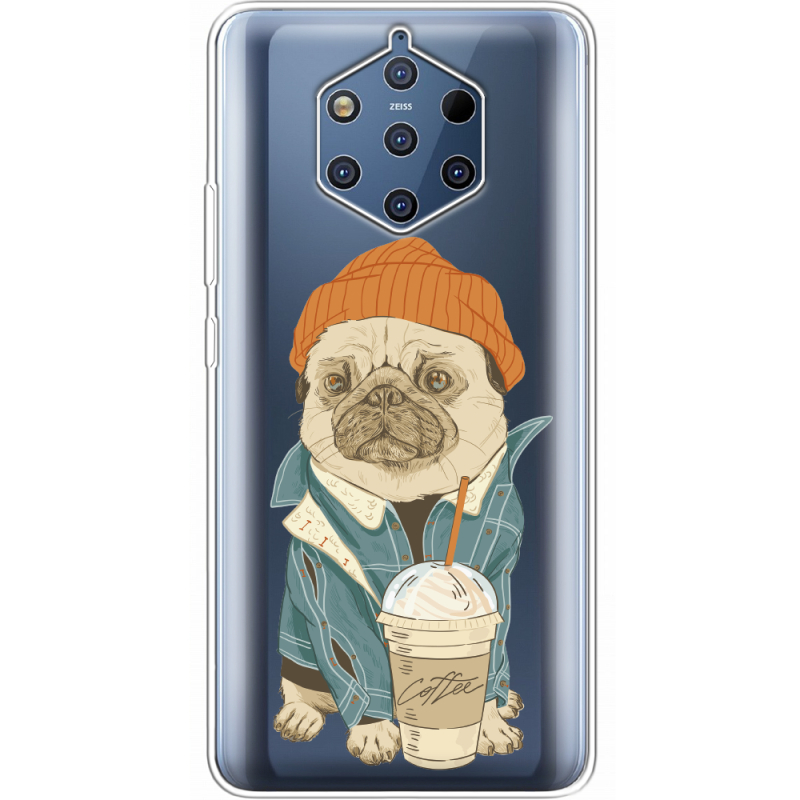 Прозрачный чехол Uprint Nokia 9 Dog Coffeeman