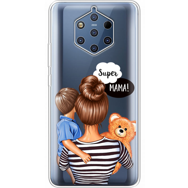 Прозрачный чехол Uprint Nokia 9 Super Mama and Son