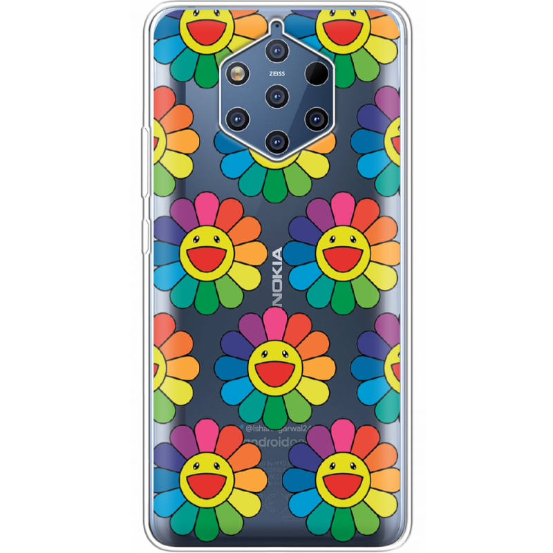 Прозрачный чехол Uprint Nokia 9 Hippie Flowers