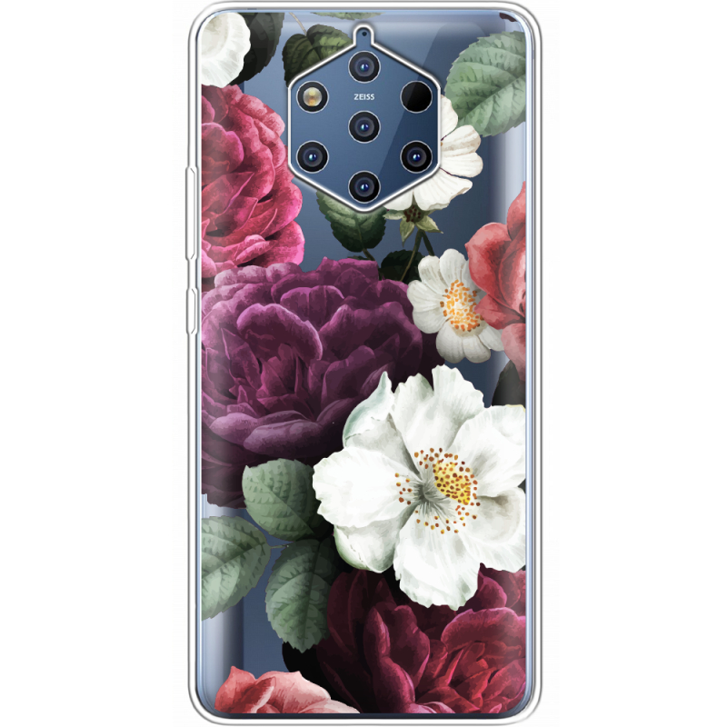 Прозрачный чехол Uprint Nokia 9 Floral Dark Dreams