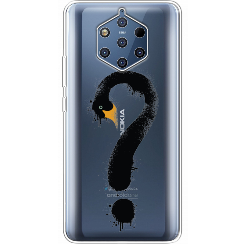 Прозрачный чехол Uprint Nokia 9 Swan question
