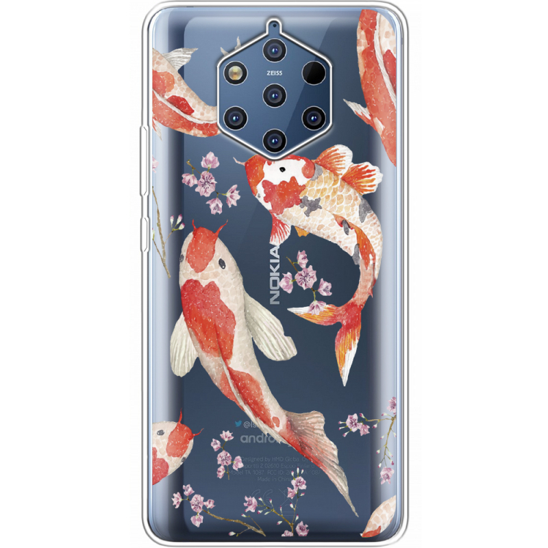 Прозрачный чехол Uprint Nokia 9 Japanese Koi Fish